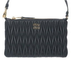 Miu Miu Matelasse Leather Handbag Black